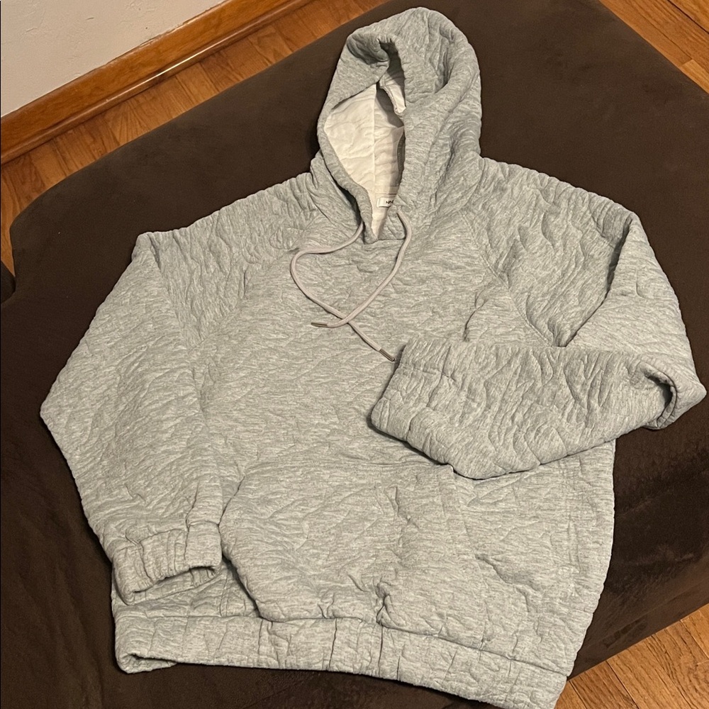 Nine West Gray Quilted Hoodie